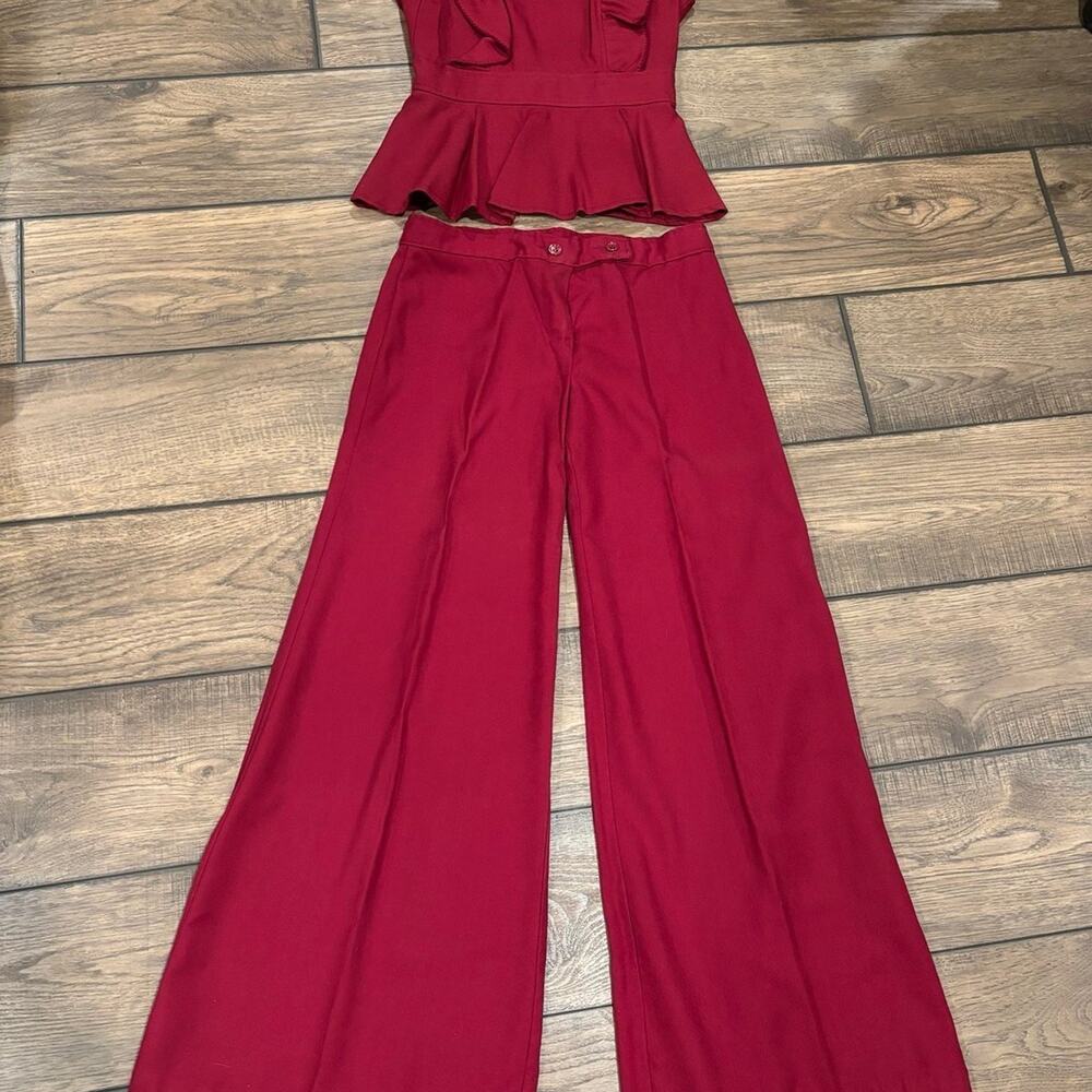 Bobbie Brooks VTG 60s MOD Fairy Wide Leg Flare Pantsuit Ruffle Festival Coquette